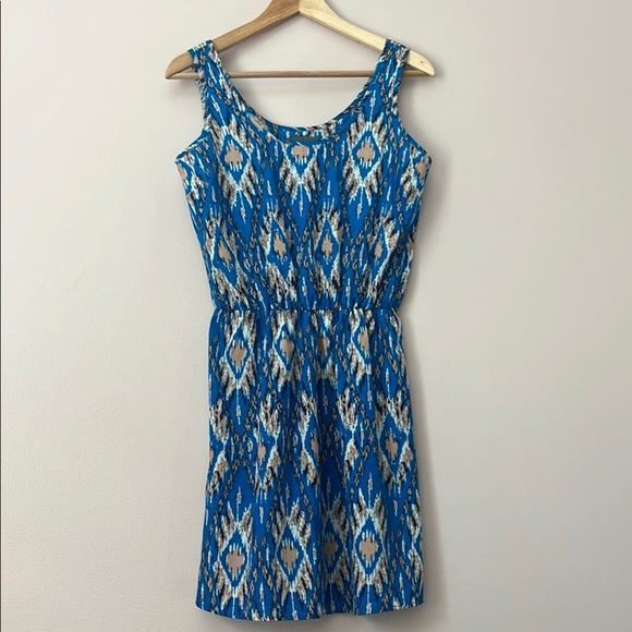 Anthropologie Sunday in Brooklyn Women’s Aztec Print Blue Sleeveless Dress Small - Picture 1 of 8